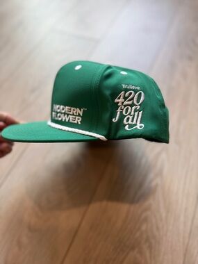 Modern Flower Green Snapback Hat Pure Vibes Rope Cap OSFM Men’s Unisex TRULIEVE